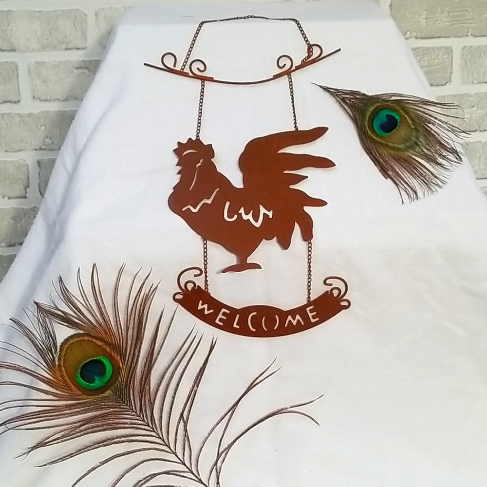 Rustic Rooster Welcome Sign NWT